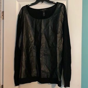 Leather look sweater